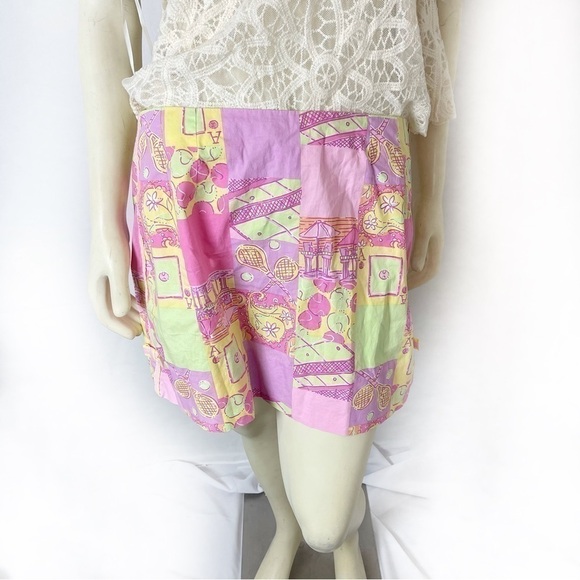 Lilly Pulitzer Multi Ace Patch Skirt Classic  Size 10 - Picture 1 of 7